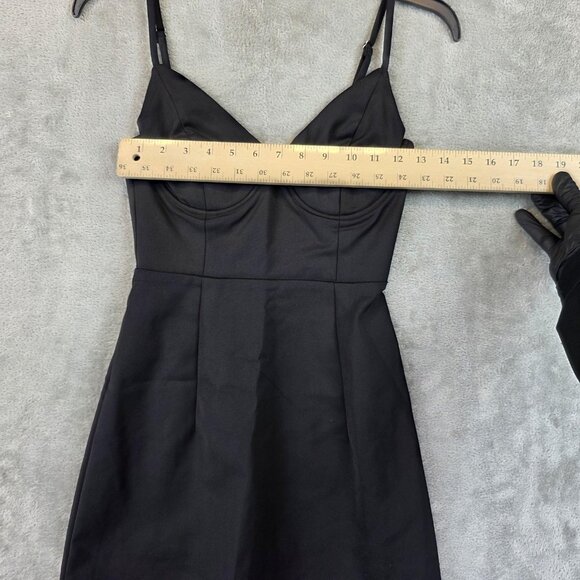 Polly Dress Womens 6 Black Bustier Mini Adjustable Straps Back Zip Corset Cup - Picture 3 of 11